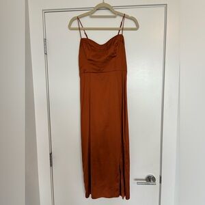 Abercrombie Camille Midi Dress | Rust Copper | Small